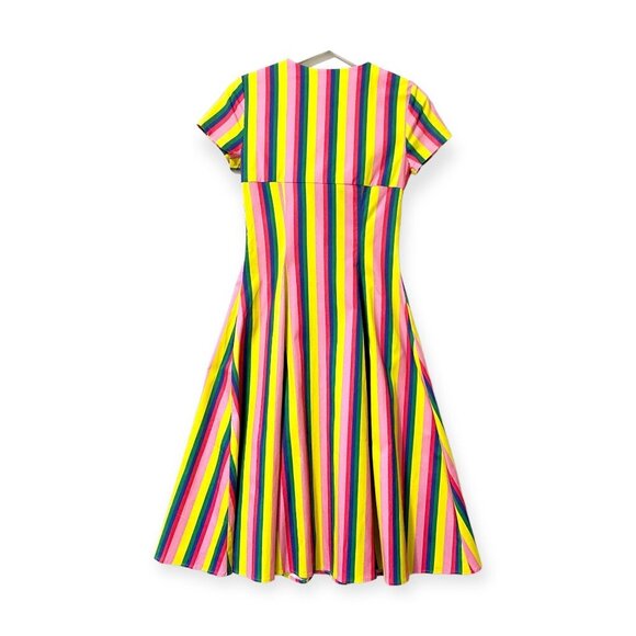 STAUD Alice Multicolor Stripe Knotted Poplin Midi Dress Size 2 NWT - Picture 4 of 16